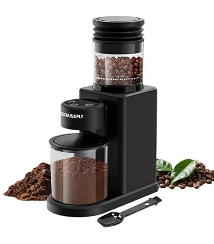 Wancle Electric Coffee Grinder for Beans and Spices, Stainless Steel Knife, Bowl, Coffee Grinder with Clean Brush with One Button for Coarse and Fine Grinder (Black Black