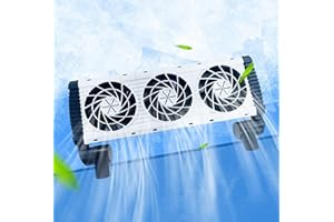 LONDAFISH Aquarium Cooling Fans Adjustable Aquarium Water Cooling Fans Aquarium Chillers (Triple Head)