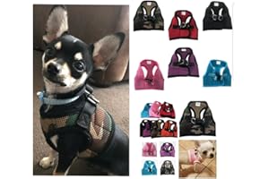 PRETTY PAMPERED PETS UK XXXS XXS XS Tiny Teacup Chihuahua Puppy Dog Harness with Clip for TINY Teacup Miniature Breeds Kitten Yorkie Maltese Terrior Puppy Dogs (XXS - Chest 26-30cm, Black)
