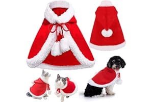 HONGECB Haustier Umhänge, Hund Weihnachtskostüm Umhang, Katzen Weihnachtskostüm für Partys, Halloween, Weihnachten, Geburtstage, Verkleidungen (M)