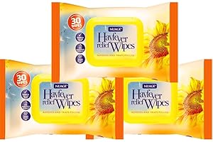 HEZVIC Hayfever Allergy Relief Wipes - Remove and Traps Pollen ( 3x30 Wipes ) - Nuage Hayfever and Allergy Relief Wipes - Hayfever Home Remedy