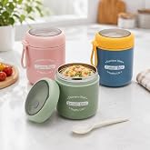 Deconox Paslanmaz &Ccedil;elik Yemek Termosu 530 ml, Kaşıklı Taşınabilir Yemek Kabı, &Ccedil;elik İ&ccedil; Hazneli Lunch Box, Askılı Kapaklı Sakl
