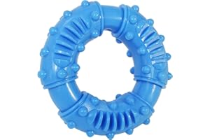 MMSGA Anillo de Mordedura de Perro,Juguetes para Masticar Perros para Masticadores Agresivos,Juguetes Indestructibles de Caucho Natural para Perros Pequeños,Medianos y Grandes (Azul)
