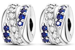 Parmuz Clip Spacer Charm for Bracelet 925 Sterling Silver Pave Cubic Zirconia Clip Lock Spacer Stopper Charm Bead Star Moon Evil Eye charms Jewelry Gift for Woman