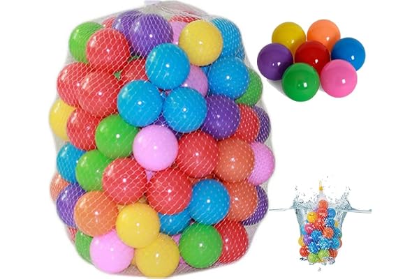 Lot de 100 boules en plastique multicolores pour piscine 5,5 cm sept couleurs