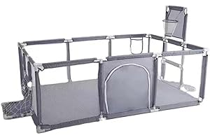 YAZOCO Parc bébé 122x180cm Barrière de sécurité avec filet respirant Barrière de sécurité pour enfants, grande aire de jeux de sécurité Parc bébé…