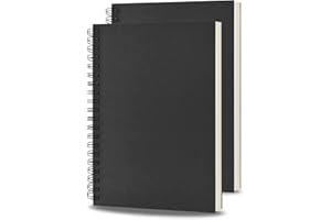 Yolistar 2 Pezzi A4 Quaderno a Spirale Vuoto,76 Pagine/38 Fogli,21.6×27.9cm Quaderni con Rilegatura a Spirale,Copertina in Carta Kraft, Blank A4 Notebooks,per Appunti Ufficio Scuola