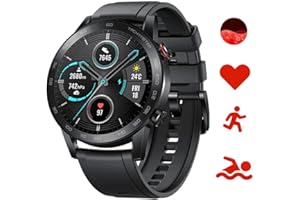 Honor Magic Watch 2 46 mm Smart Watch, Fitness Tracker Monitor, Frequenza cardiaca Stress SpO2, 14 giorni di standby, microfono integrato, GPS, 15 modalità di fitness, per Android, 5 ATM (nero)