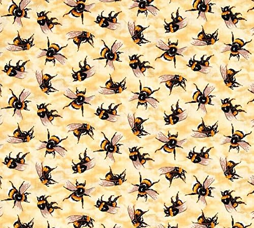 Fat Quarter Bees Bee You Bug Me 100% Cotton Quilting Fabric Insects Honey