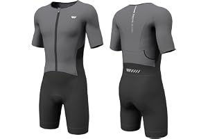 Wulibike Triathlon kostym herr trisuit kortärmad, hög elasticitet andas snabbtorkande triathlondräkt för män racing och triat