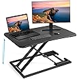 TDOO Standing Desk Converter Height Adjustable Stand Up Desktop Riser, Ergonomic Gas Spring Sit to Stand Workstation for Laptop and Monitor Home Office