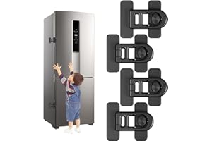 ChAusa 4 Pezzi Lucchetto Frigorifero Bambini Blocca Finestre Per Bambini Blocca Cassetti Per Bambini per Frigorifero,Armadio,Porta,Finestra,Blocco di Sicurezza per Bambini con Adesivo Forte(Nero)