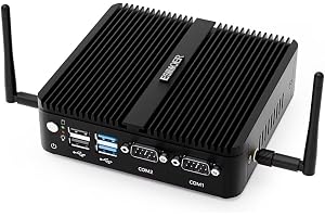 ESIMOER Miniindustridator Win 11 Fläktlös Dator Pentium Silver J5005 Mini Dator, 8 GB RAM SSD, Gigabit Ethernet HD VGA