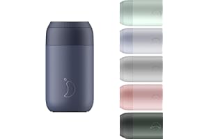 Chilly's Serie 2 Taza de Cafe Termica - Taza de Doble Pared con Tapa - Acero Inoxidable sin BPA - Whale Blue, 340ml