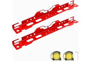 WODHMIEY 2 Pack Heavy Duty Wheel Alignment Tool Kit Universal Toe Gauge Measurement Plates Detachable Track Gauge With Tape Ruler And Wall Mount Hole For Car SUV Truck Garage Workshop Storage (Red)