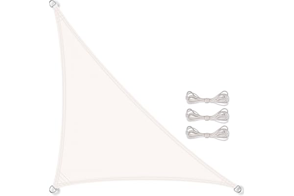 CelinaSun Toldo Protección Solar PES UPF 50+ Protección UV Probada Poliéster Jardín Balcón hidrófugo Triángulo 2,5 x 2,5 x 3,5 m Blanco