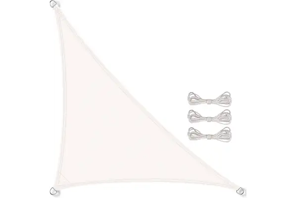 CelinaSun Toldo Protección Solar PES UPF 50+ Protección UV Probada Poliéster Jardín Balcón hidrófugo Triángulo 2,5 x 2,5 x 3,5 m Blanco