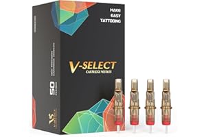 EZ TATTOO EZ Agujas para Cartuchos de Tatuaje Surtidos - 50piezas #10 Mixto (7RM 9RM 11RM 13RM 15RM) Bugpin Curved/Round Magnum Agujas de Tatuaje para Máquina de Tatuajes con Bolígrafo - V SELECT