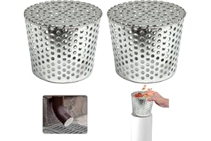 RIRIDAMAI Dachrinnen Laubschutz Edelstahl,2 Stück Regenrinnen Laubschutz 90-110mm,Dachrinne Laubfänger Fallrohrschutz,Laubfangkorb, Laubfang Regenrinne für Flachdachablauf,Abflüsse und Fallrohre,Dachrinne Sieb