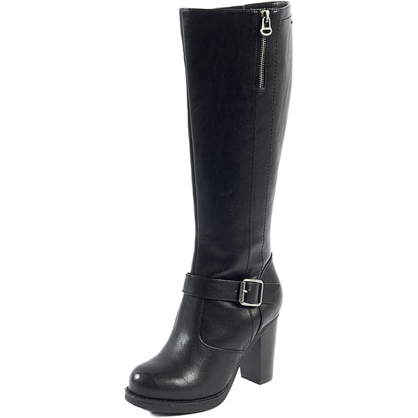 Chicblooms Dameslaarzen met extra brede kuit, casual suède laarzen met blokhak, rood, 37 EU