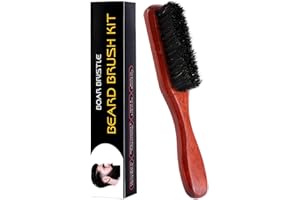 Brosse à barbe CAIHINIER en bois de poirier avec poils de sanglier, pour hommes adultes, coloris Light Brown