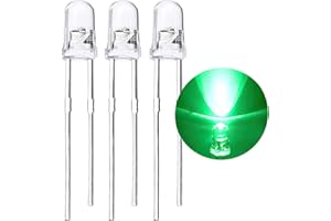 LedWekei (Verde 60 gradi) 120pcs 3 mm Bi-pin LED Light Emitting Diode, lampada LED ad alta luminosità, potente lampadina componenti elettronici
