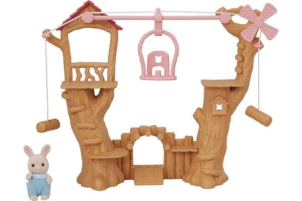 Sylvanian Families - La tyrolienne des bébés - 1 figurine Lapin incluse - Plongez dans l'univers de la famille Sylvanian - Figurines animaux miniatures - Jouet enfant 3 ans et + - 5452