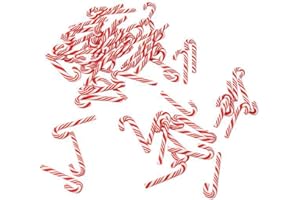 JUFUM Lot de 100 cannes de Noël en sucre d'orge miniature pour de poupée Rouge et blanc