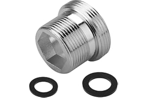 Sinirttou Adapter Außengewinde,M22 zu M18 Aussengewinde Wasserhahn Doppelgewinde Wasserhahn Adapter mit Gummidichtung für Wasserfilter,Küchenspüle Luftsprudler Adapter