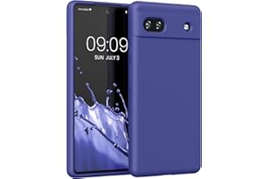 kwmobile Carcasa Compatible con Google Pixel 6a Funda - Case TPU y Silicona antigolpes - Apto Carga inalámbrica - Azul Morado