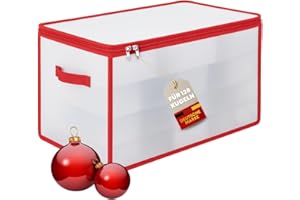 Quality-Collection Weihnachtskugel Aufbewahrungsbox XL | Für 128 Weihnachtskugeln | Sichere & stilvolle Aufbewahrung für Weihnachten | Christbaumkugeln | Christbaumschmuck | Faltbar mit Reißverschluss