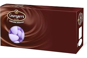 Gangemi Confetti - 1kg Dragées Chocolat noir de haute qualité - Classique cadeau italien de mariage bapteme etc. - (env. 250) Blanc, Rose, Rouge, Bleu (Lilas)