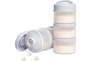 Termichy Baby Milk Powder Dispenser Pots Stackable Baby Formula Container, 2 Pack (Grey)