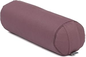 ‎BODHI Bodhi Yoga Mini Bolster ECO | Ø 14 cm | 100% Bio-Baumwolle | Nackenrolle mit Buchweizenschalen | Yogabolster mit abnehmbarem und waschbarem Bezug | Yogarolle für Meditation | dusty purple