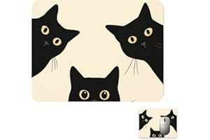 ALIDOU Cat Mouse Mat, Computer Mouse Mat for Desk, Funny Mousemat, Non-Slip Rubber Base Computer Mousepad for Desk, Three Cute Cat Pattern Design perfect to Laptop PC Office Working Gaming Pad