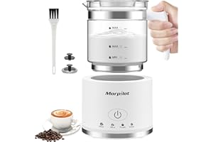 MORPILOT Milk Frother Electric 4 in 1-500ML Automatic Milk Frothers Large Capacity Milk Steamer and Heater Hot & Cold Milk Warmer for Latte Coffee Cappuccino