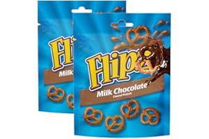 GREENEST Milk Chocolate Covered Pretzels Twin Pack of Flips (2 x 90g) – Crunchy, Sweet & Salty Snack