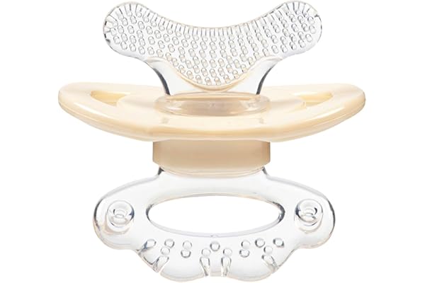 Bebeconfort chupete ergonómico para la dentición que masajea las encías de los primeros dientes, masaje de encías para recién nacidos, para niños de 3 a 6 meses, color beige