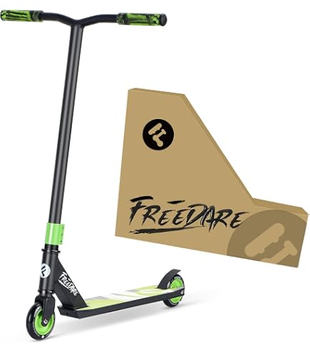 ATOM Neo Frenzy Trottinette Freestyle Néochrome – Roues 100 Mm PU, Rotation 360°, Collier Triple Boulon, Poignées TPR, Pour Enfants Et Ados (Support 100 Kg)