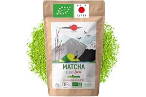ORIGEENS Organic Japanese Matcha Tea - Blend from Shizuoka and Kagoshima - Organic Matcha Green Tea Powder 80g Bag