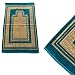 Produktbild 110 x 65cm ORIENTALISCHER GEBETSTEPPICH mit MIHRAB MOTIV SECCADE SEJJADA NAMAZLIK NAMAZ ISLAM ORIENTTEPPICH in TÜRKIS