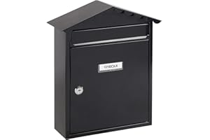 ARREGUI Visit E5744 Boîte aux Lettres en Acier, Taille M (Courrier Format A4, Magazine), Boîte aux Lettres individuelle, Boîte aux Lettres Murale, Anti-Pluie, Facile à Installer, Noir