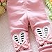 Zhuannian Baby Girls Bowknot Fleece Lining Leggings Trousers (6-9months, Pink rabbit)