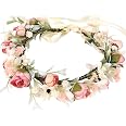 Couronne De Fleurs Cheveux Bohème - Couronne Réglable Avec Ruban Pour Adulte Et Enfant