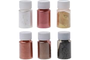 GUMEI 6 Teintes métalliques de Couleur mica Pearl Kit de pigments en Poudre Teinture métallique de qualité cosmétique