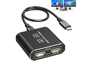 JCYMELE Dual 4K@60Hz Extended Display USB C to Dual HDMI Adapter for 2 Monitors Type C Port to HDMI Splitter 1 in 2 out for Laptops MacBook Pro Air