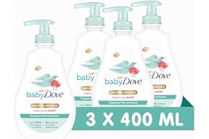 Baby Dove Fragrance-Free Head to Toe Wash - Gentle & Soothing Hair and Body Wash for Babies, Nourishing & Moisturising for Sensitive Skin, Tear-Free Formula, Ideal for Newborns - 400ml, Pack of 3