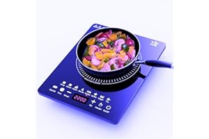 KISEELY Plaque à induction, 2200W plaque de cuisson induction portable avec fonctionnement silencieux, 8 modes de cuisson tactile avec capteur, brûleur de comptoir multifonction (XQ7)