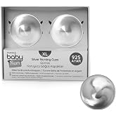 baby mom XL G&uuml;m&uuml;ş G&ouml;ğ&uuml;s Ucu Koruyucu Kapak 2'li 925 Ayar