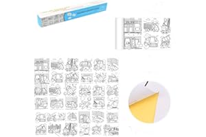 lomonmen Rotolo da Disegno per Bambini, Rotolo da Colorare per Bambini,Carta Millimetrata da Disegno Fai-da-Te A Colori Regali per bambini e bambine (Trasporto)